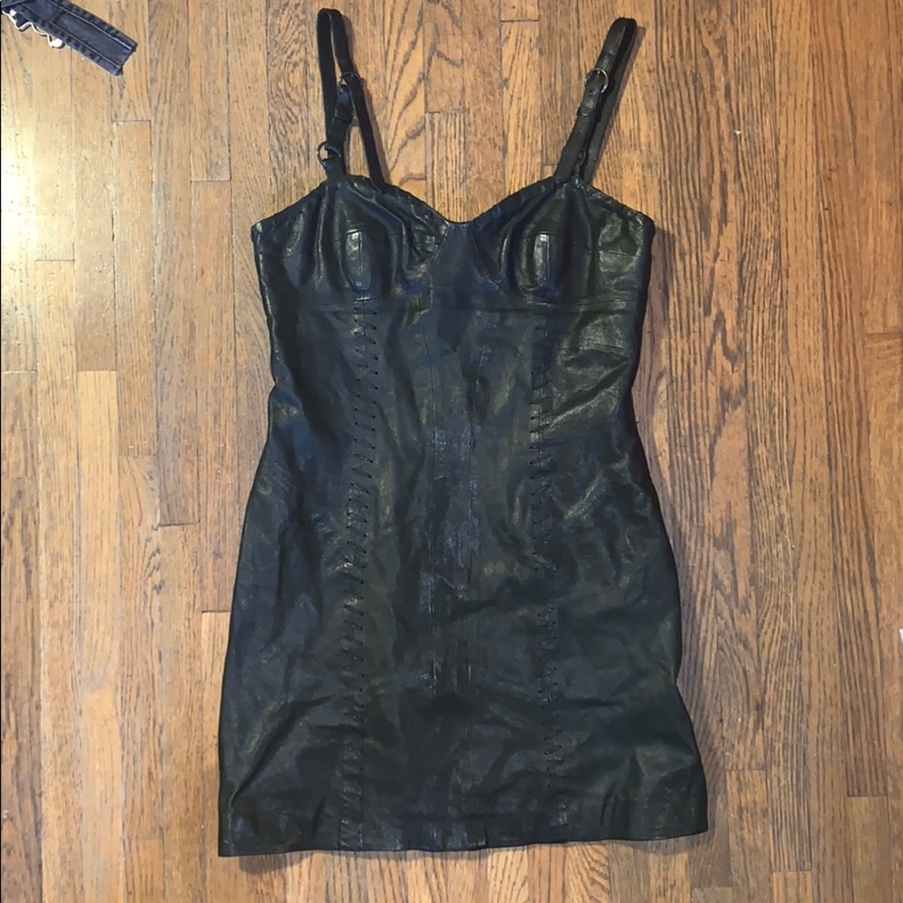 All Saints corset Maisie leather  dress !
